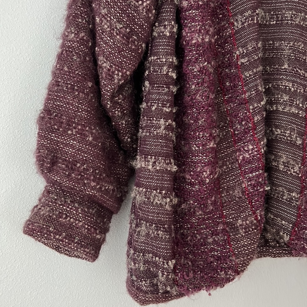 Nikos • Vintage 70s-80s Handwoven Art Knit Purple Sweater Blazer Jacket One Size - Picture 12 of 17